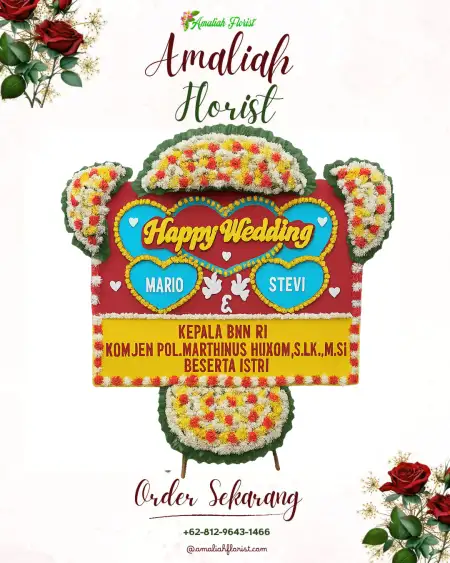 Papan Bunga Pernikahan Semambung